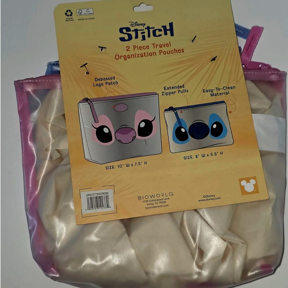 Disney's Stitch and Angel Two Piece Travel Organizer Makeup Pouch | NEW - Picture 3 of 4